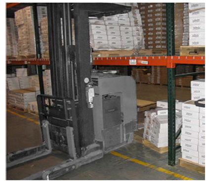 forklift passes under the shelving, and operators can be injured if caught between the forklift and the rack 2