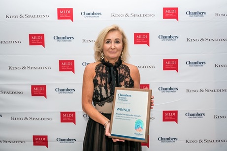 Jolanta Nowakowska-Zimoch, head of the Real Estate Practice in the Warsaw office of global law firm Greenberg Traurig LLP, was selected as the Gender Diversity Lawyer of the Year for Central & Eastern Europe at the inaugural Chambers Diversity & Inclusion Awards: Europe. Photo courtesy of Chambers and Partners. 
