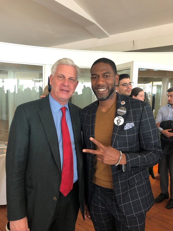 Ed Wallace pictured with newly elected Public Advocate Jumaane Williams 
